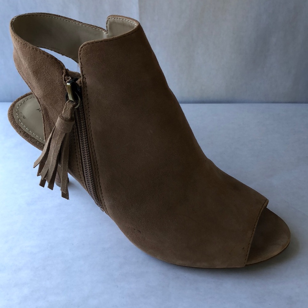 Adrienne Vittadini Glyna Open-Toe Suede Bootie